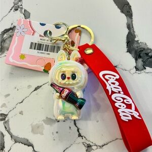 Coca Cola White Labubu Keychain